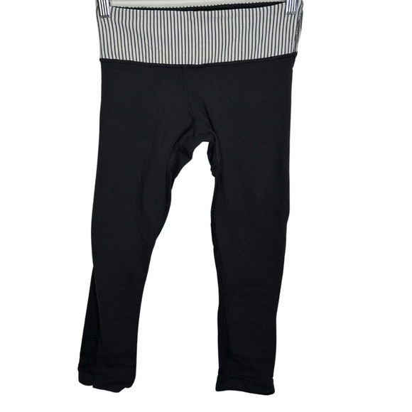 lululemon athletica Pants - Lululemon Mid rise 21” inseam Leggings black with striped waist